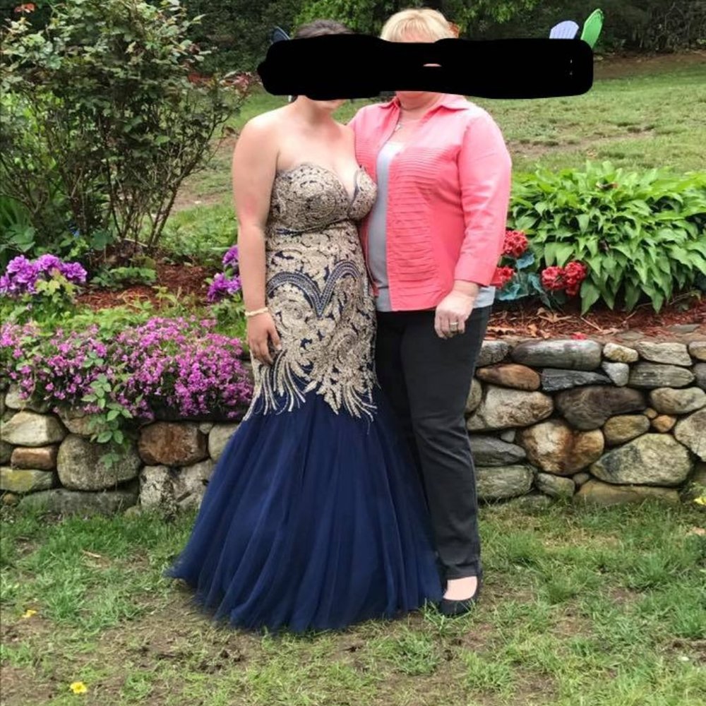 Blue & Gold Prom Dress